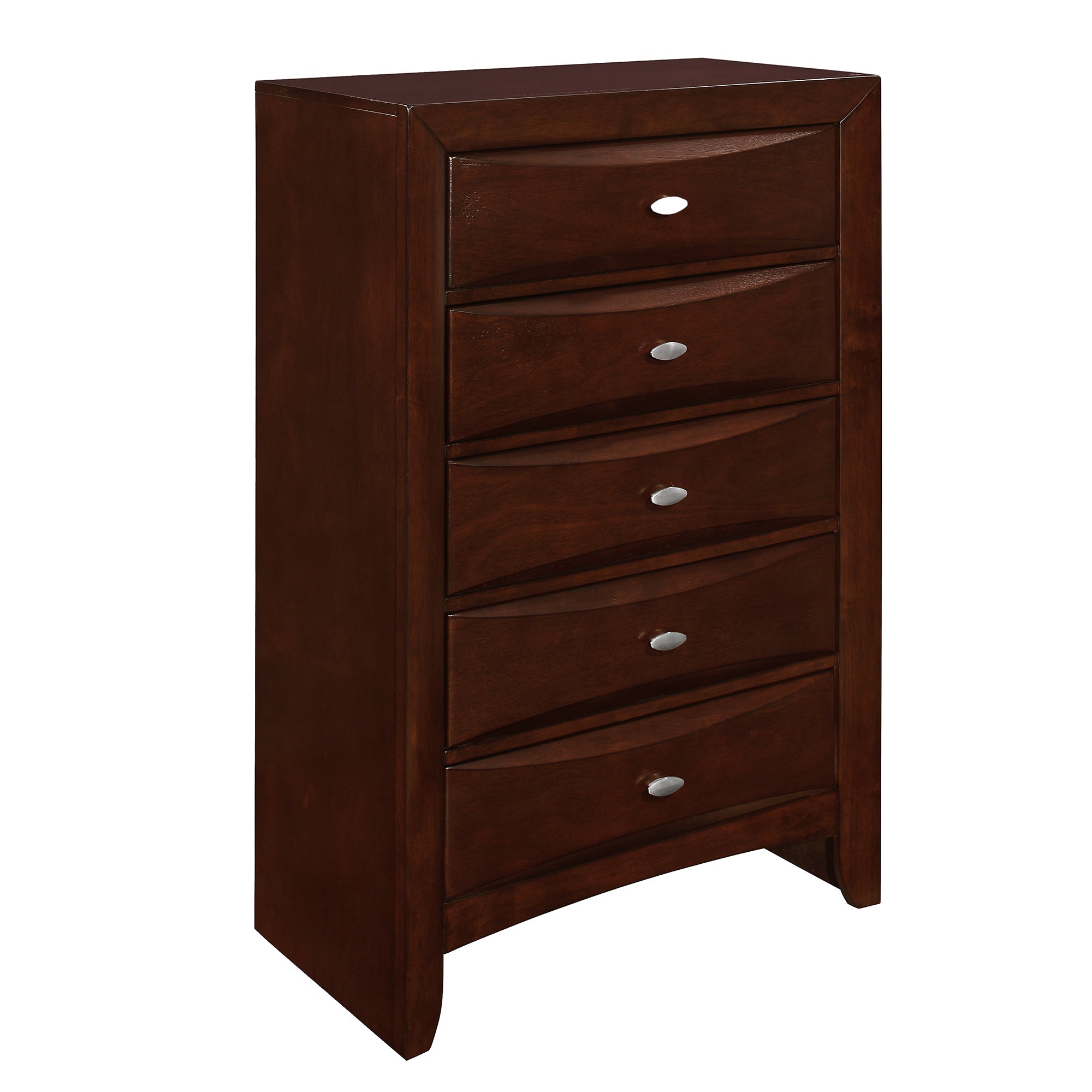 LUCILLE Merlot Chest, Walnut Brown Wood Storage Drawers