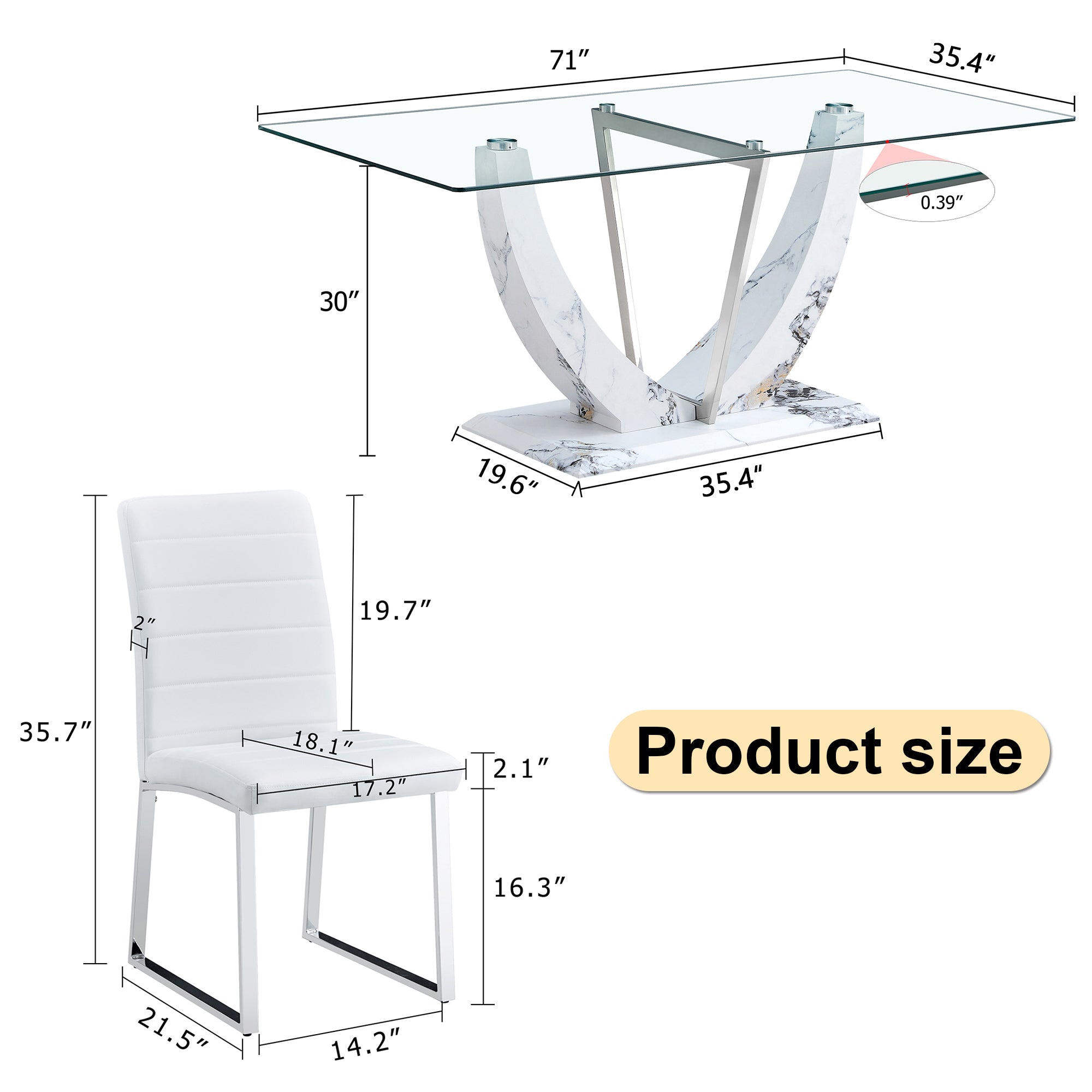 Modern Glass Dining Table Set (6-8 Person)