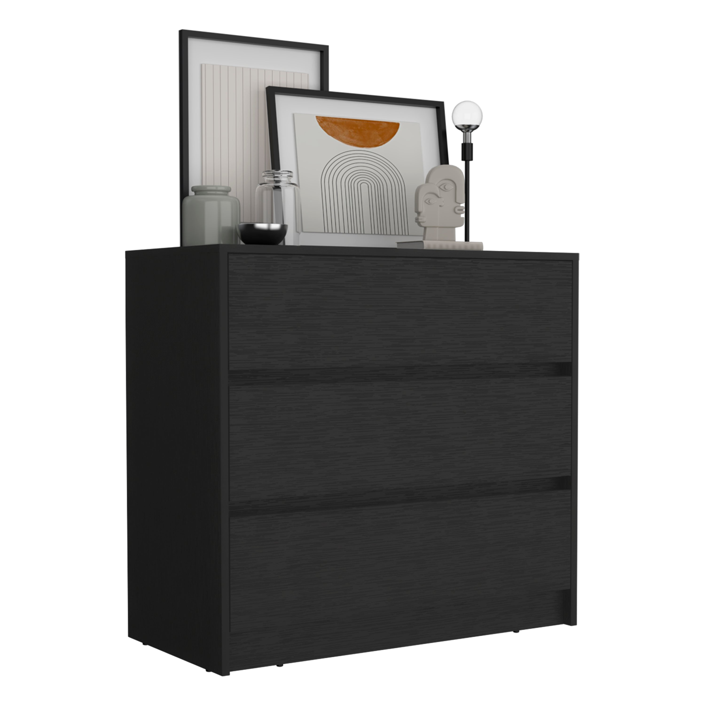 Black Dresser with 3 Drawers - 31"H