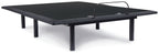Adjustable head base bed frame with black head rest and dark gray legs