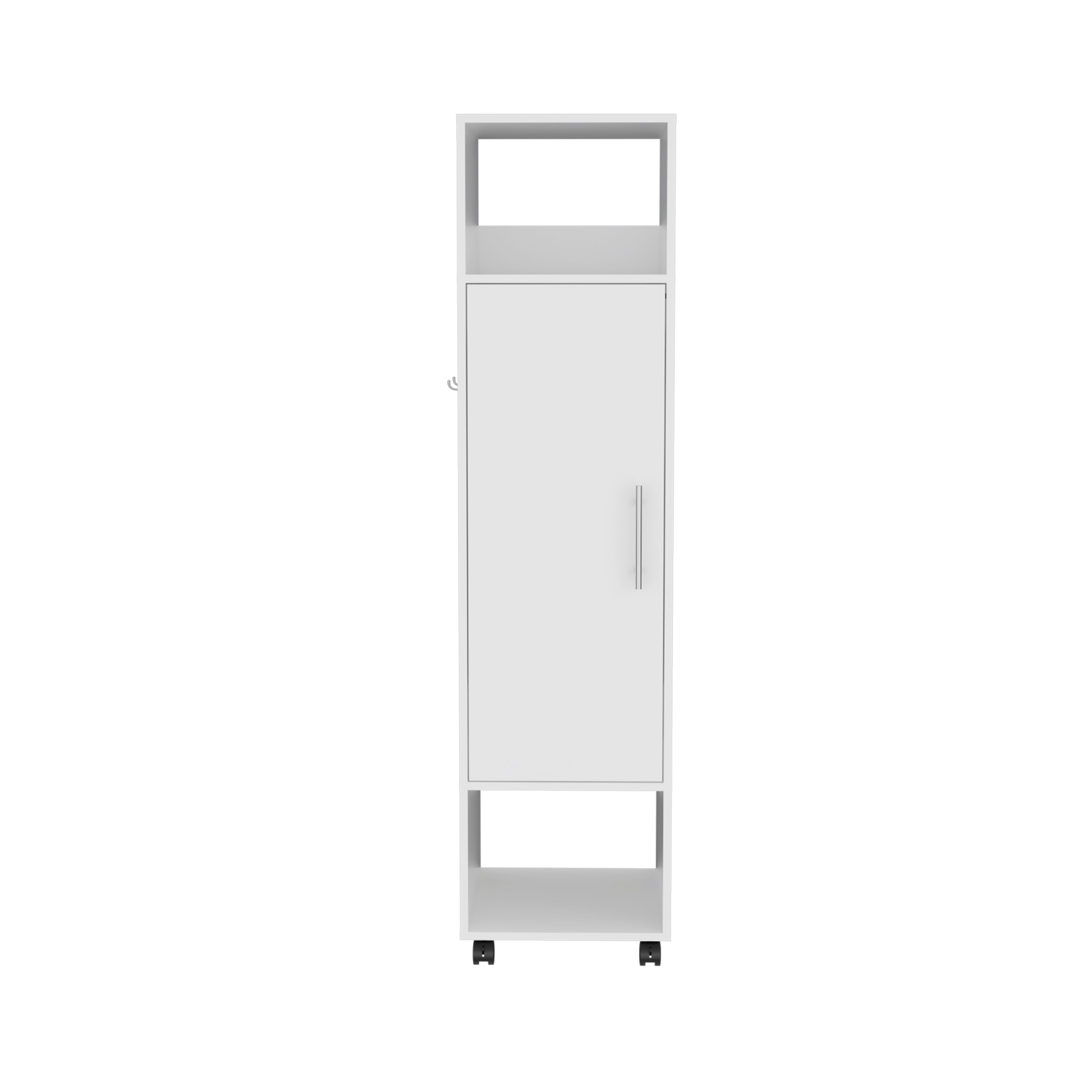 63" White Wardrobe Armoire w/ Mirror & Shelves