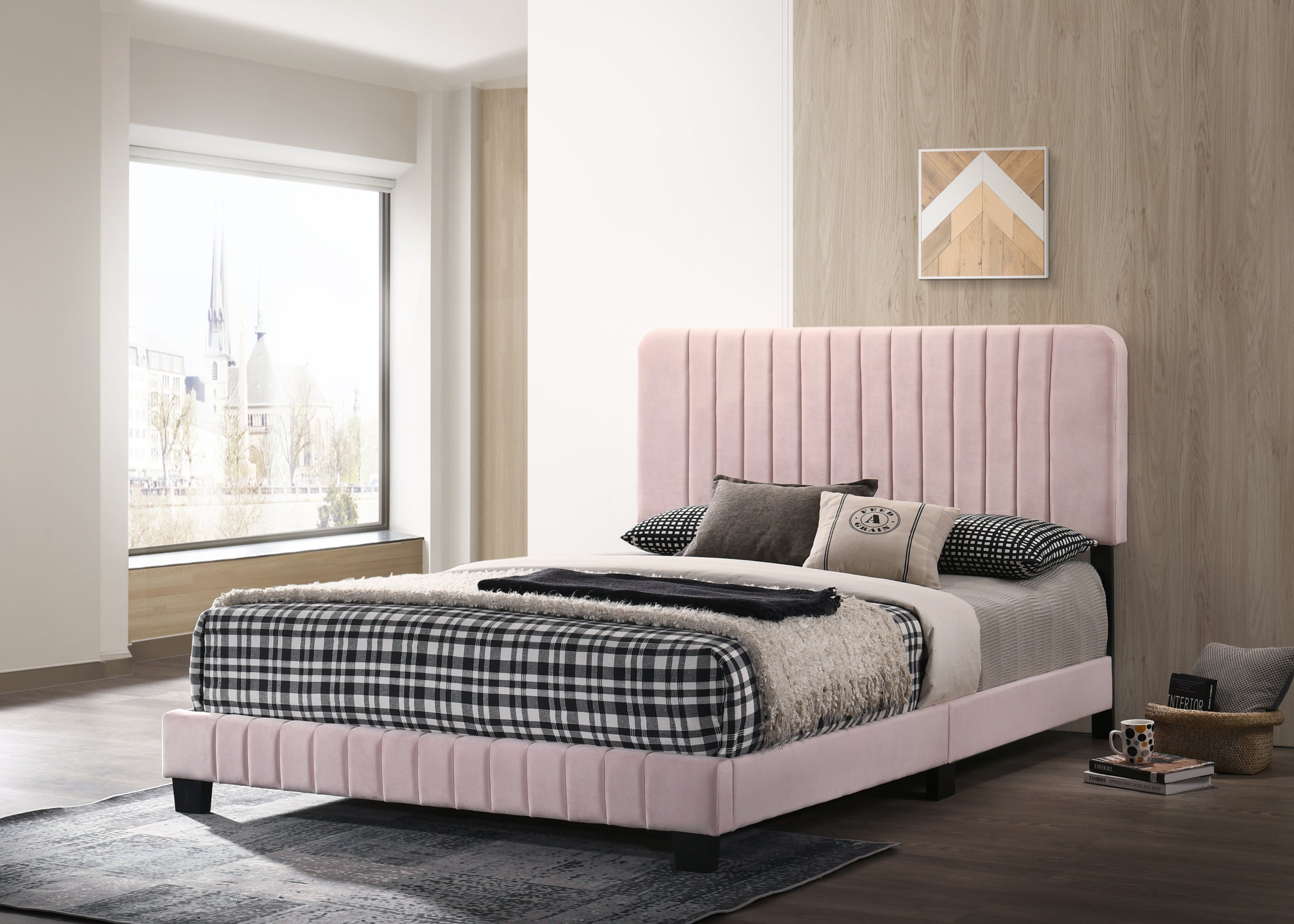 Stylish Pink Full Bed - Modern Contemporary Bedroom Furniture