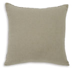 Solid light taupe decorative pillow with square shape and subtle texture