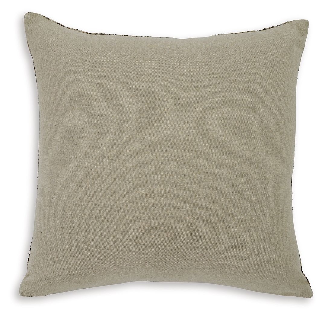 Solid light taupe decorative pillow with square shape and subtle texture
