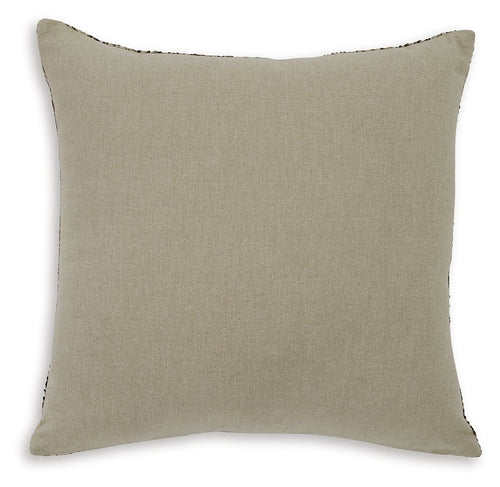 Solid light taupe decorative pillow with square shape and subtle texture