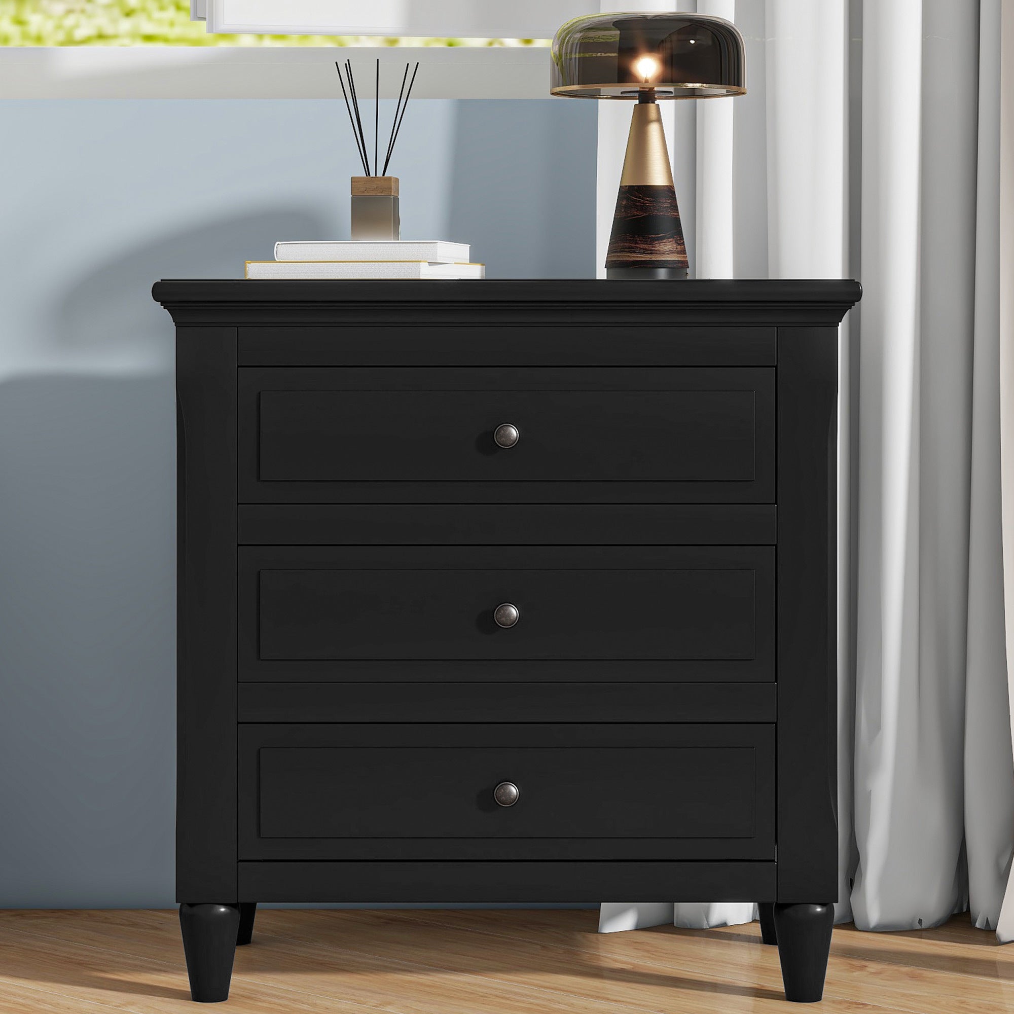 U_STYLE 28" 3-Drawer Nightstand | Bedside Cabinet & Sofa Side Table