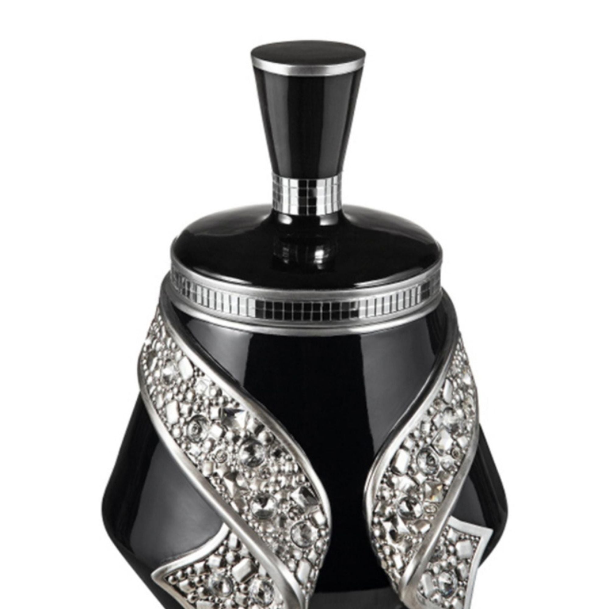 Stelaire Decorative Jewelry Box, 14" Tall, Black/Silver