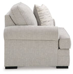 Light gray chair and a half with backrest pillow and thick seat cushion