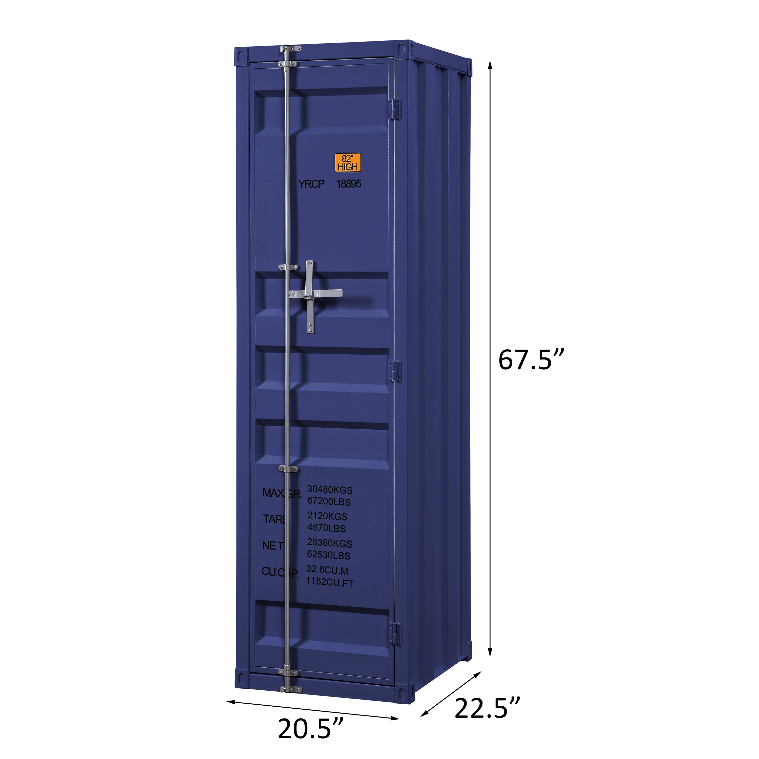 Blue Wardrobe w/ Full-Length Lock