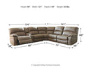 Segburg Driftwood Faux Leather Sectional - Power Reclining Sofa with Console & Cup Holders-Benchcraft®-American Furniture Outlet