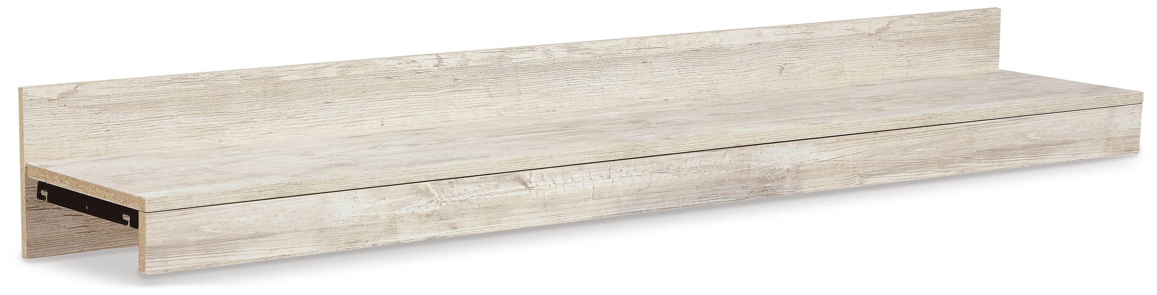 Whitewash bridge shelf with long top and open side brackets