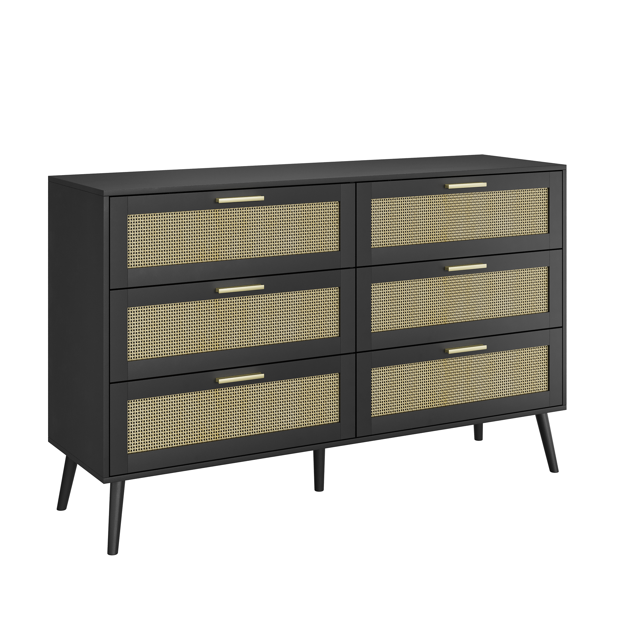 Rattan Dresser | 6-Drawer Chest for Bedroom
