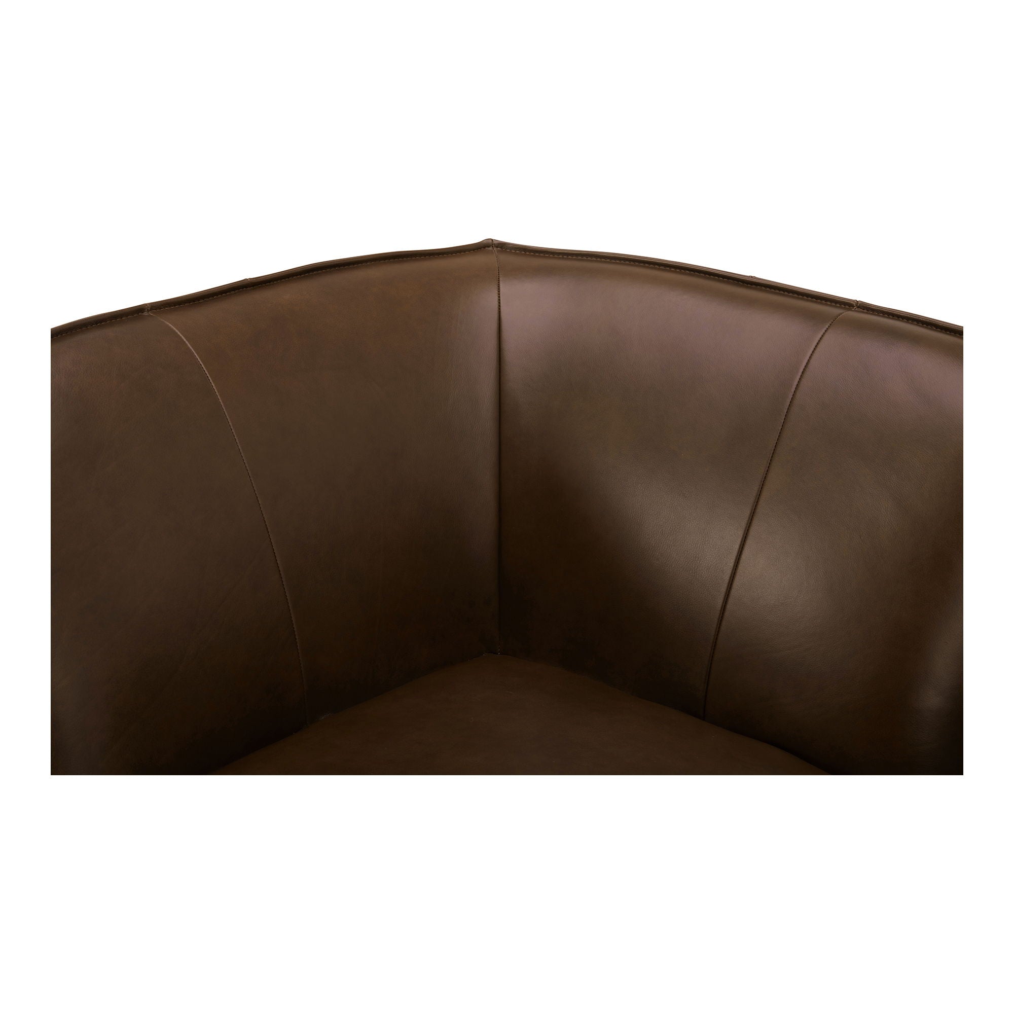 Brown Leather L-Sectional - Modular, Zeppelin Classic-Stationary Sectionals-American Furniture Outlet