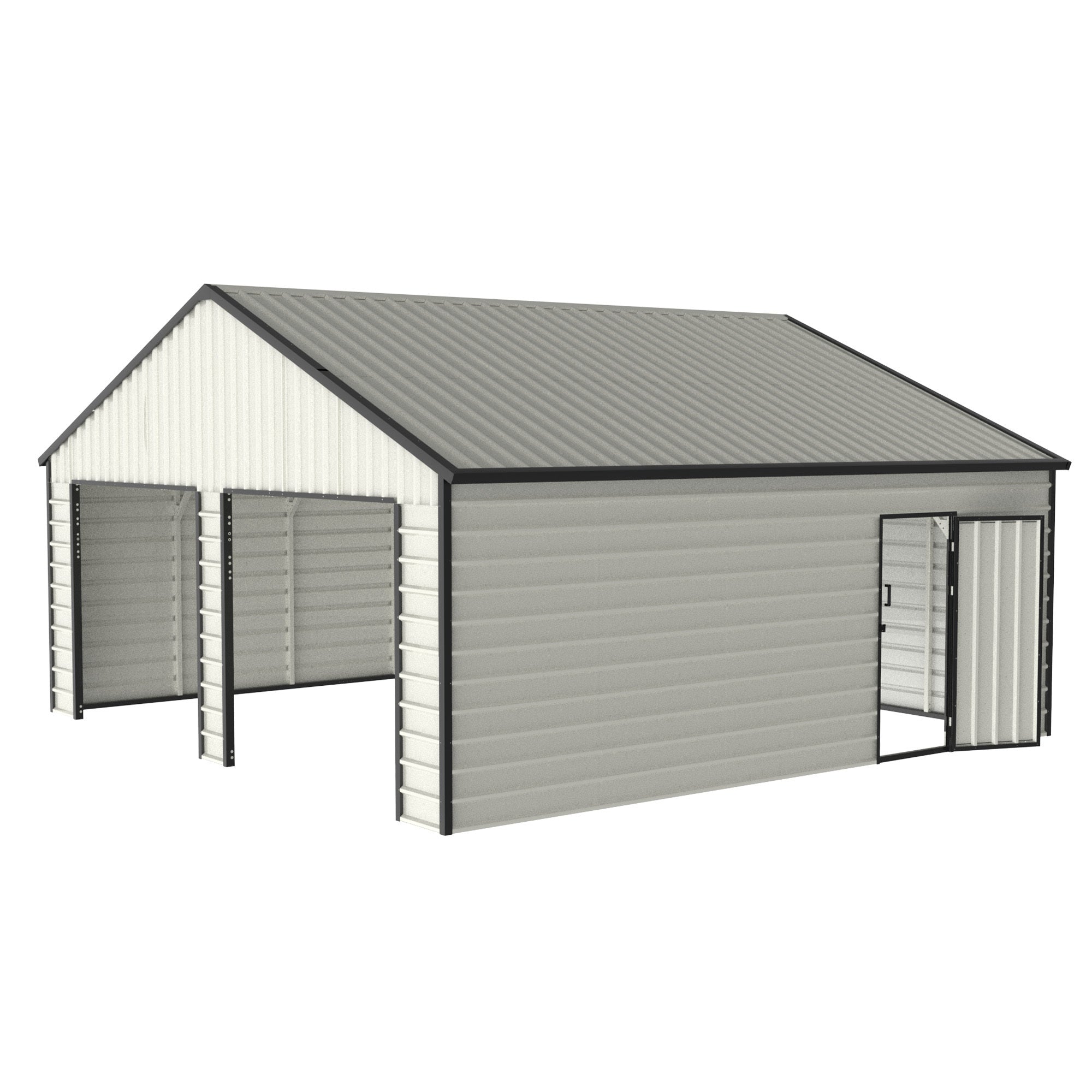 23x22 Double Garage Shed w/Side Door-American Furniture Outlet