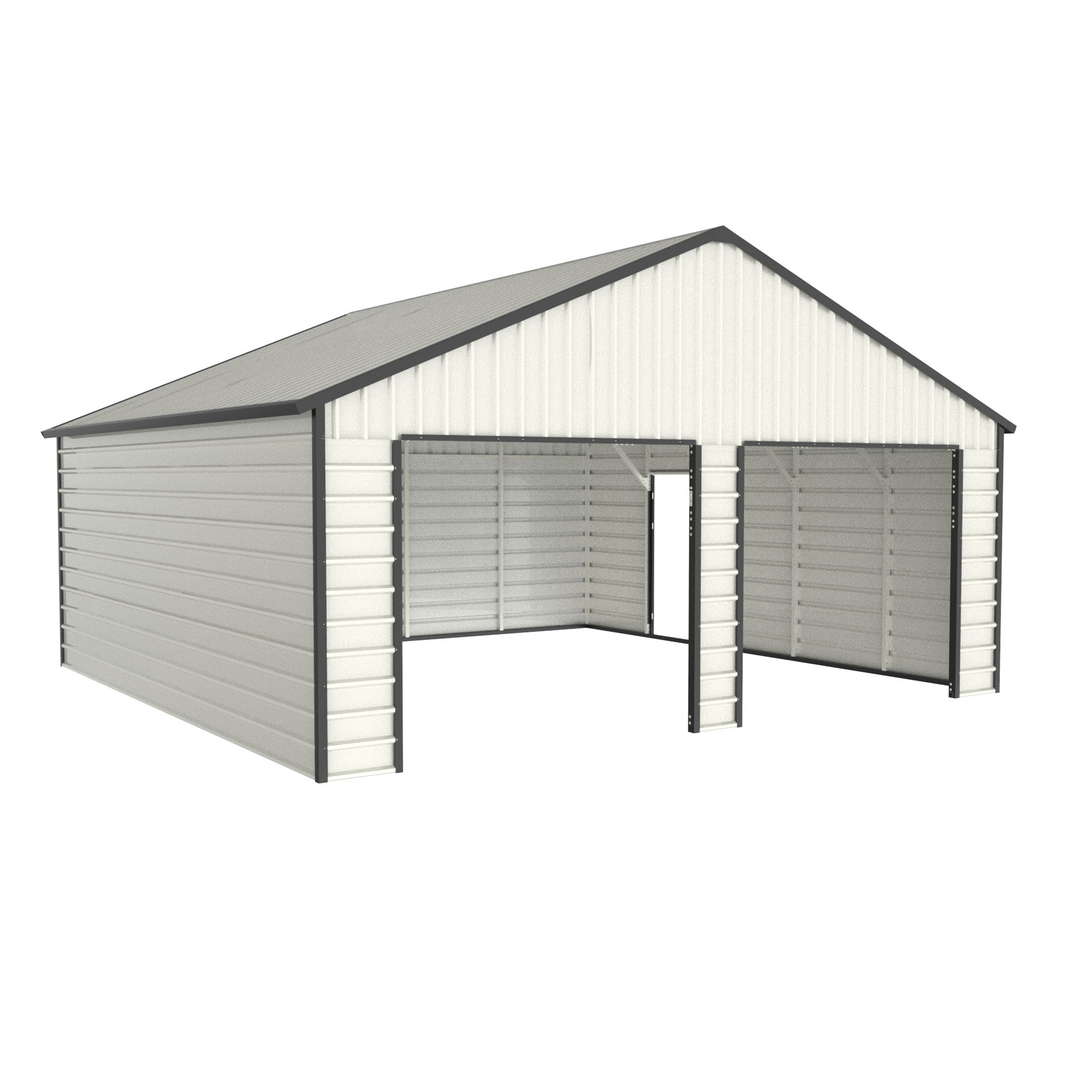 23x22 Double Garage Shed w/Side Door-American Furniture Outlet