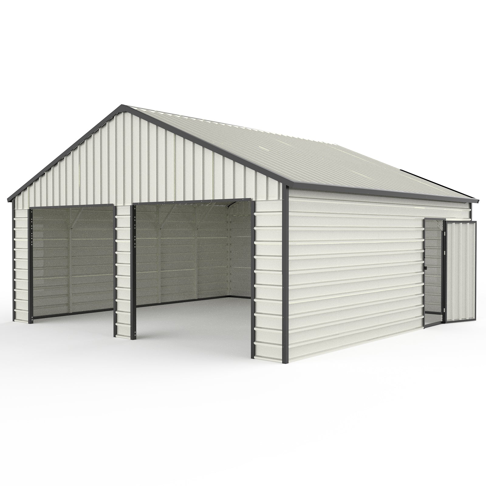 23x22 Double Garage Shed w/Side Door-American Furniture Outlet