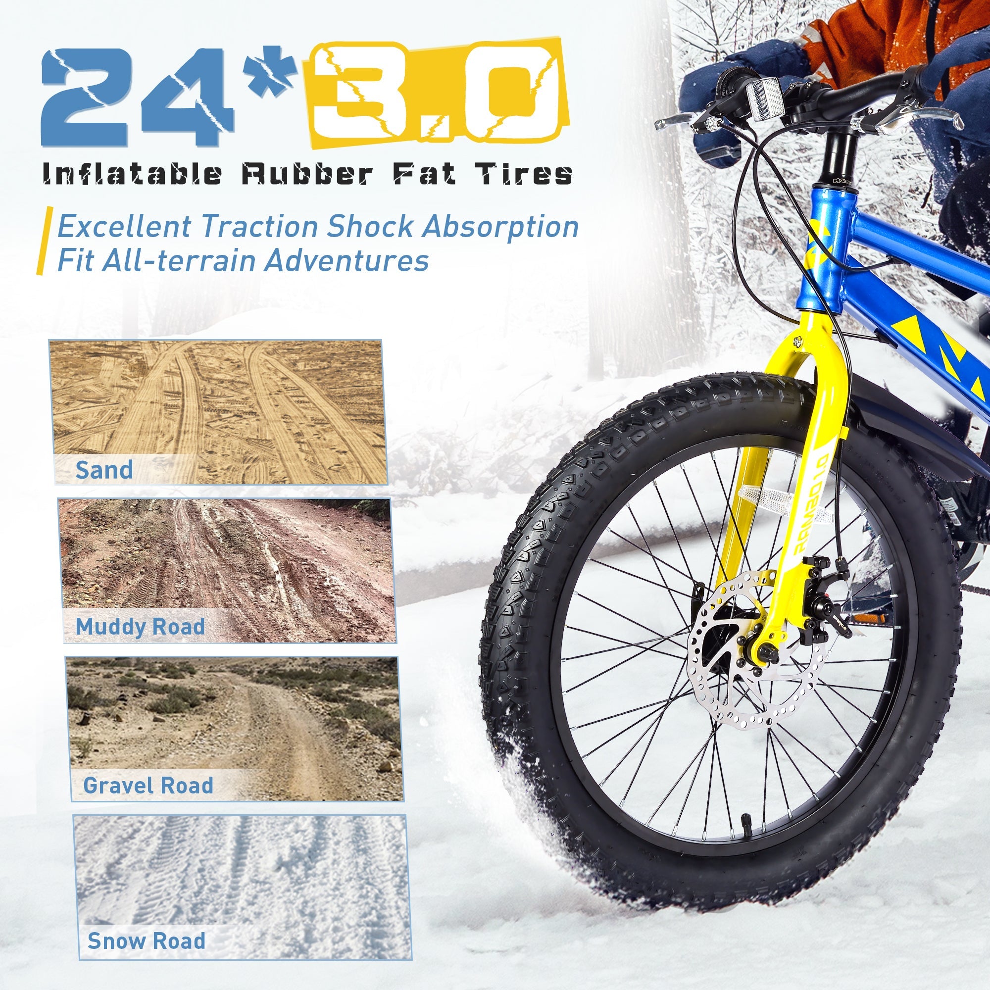 24" Kids Mountain Bike - 7-Speed, Disc Brakes-American Furniture Outlet