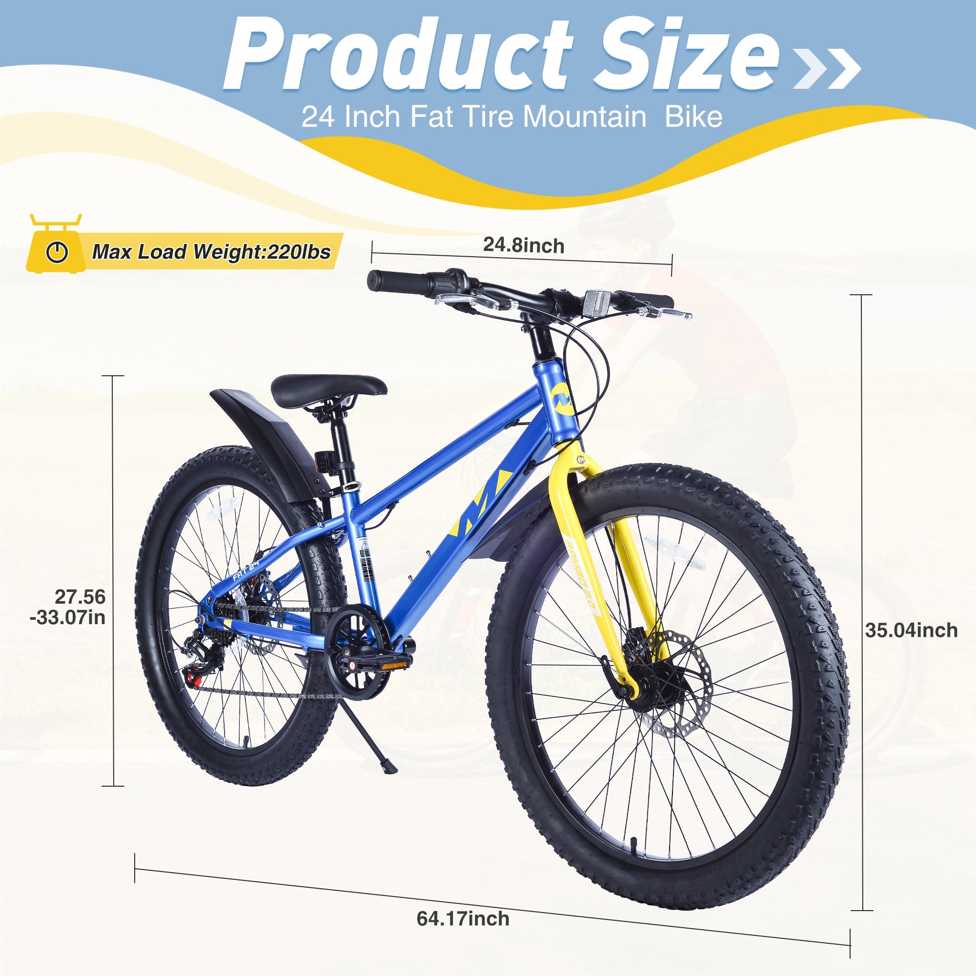 24" Kids Mountain Bike - 7-Speed, Disc Brakes-American Furniture Outlet