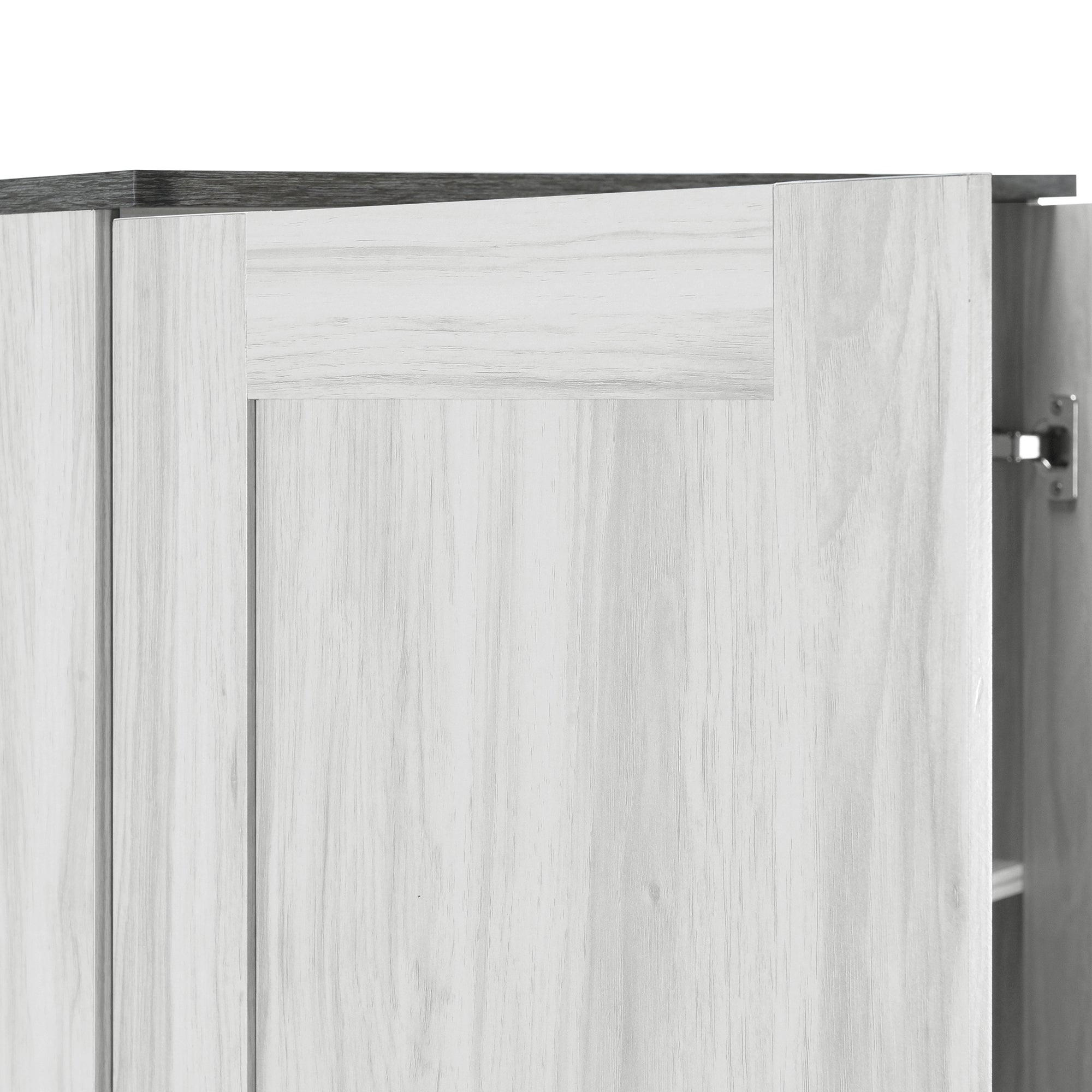 Modern 2-Door Wardrobe Armoire w/ LED - Grey