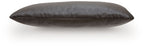 Dark brown lumbar pillow with smooth fabric and piped seam
