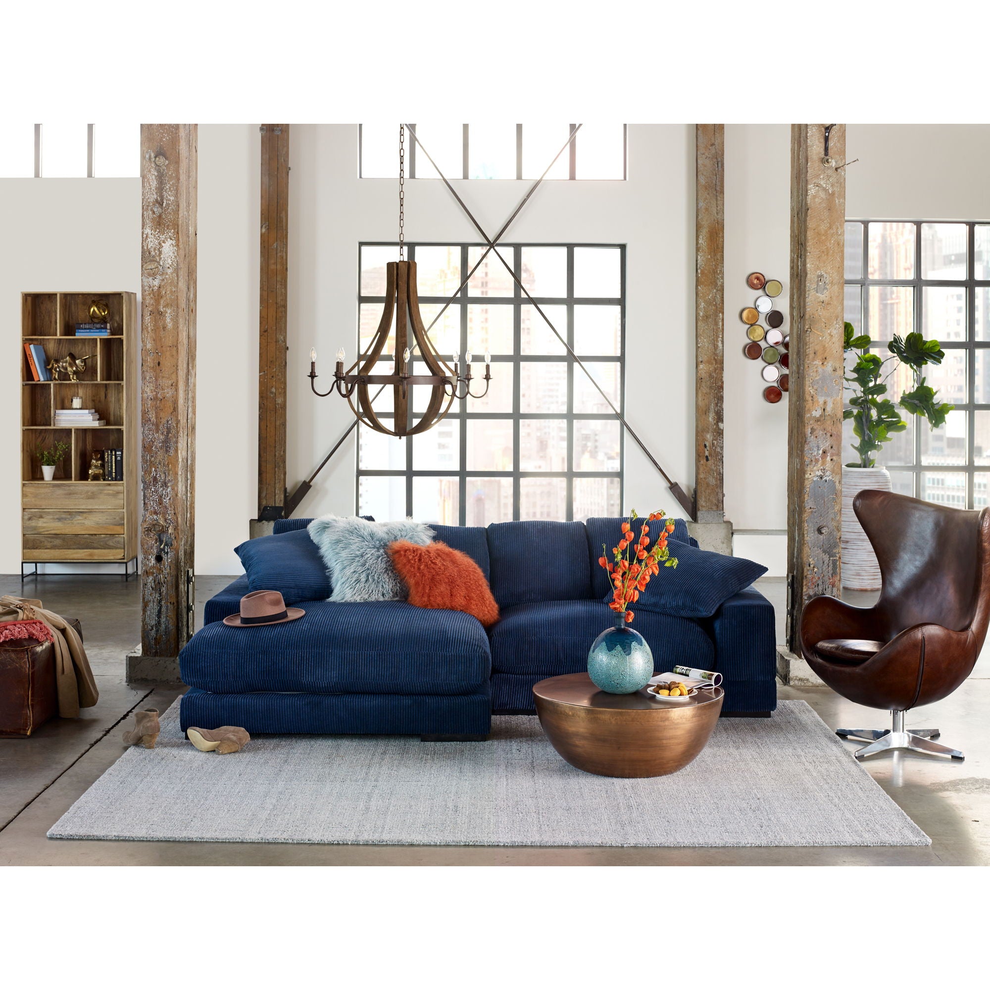 Cozy Blue Sectional Sofa - Luxe Comfort Plunge-Stationary Sectionals-American Furniture Outlet