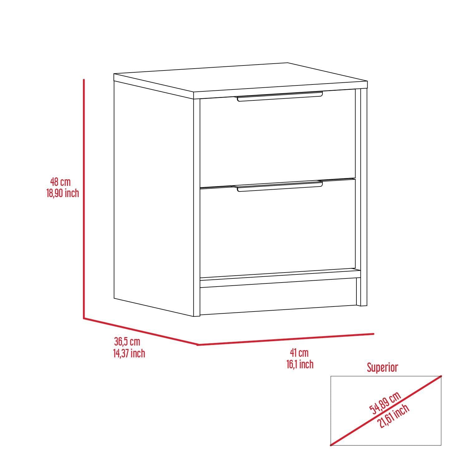 Cannon 2-Drawer Nightstand - White (Simple & Stylish)