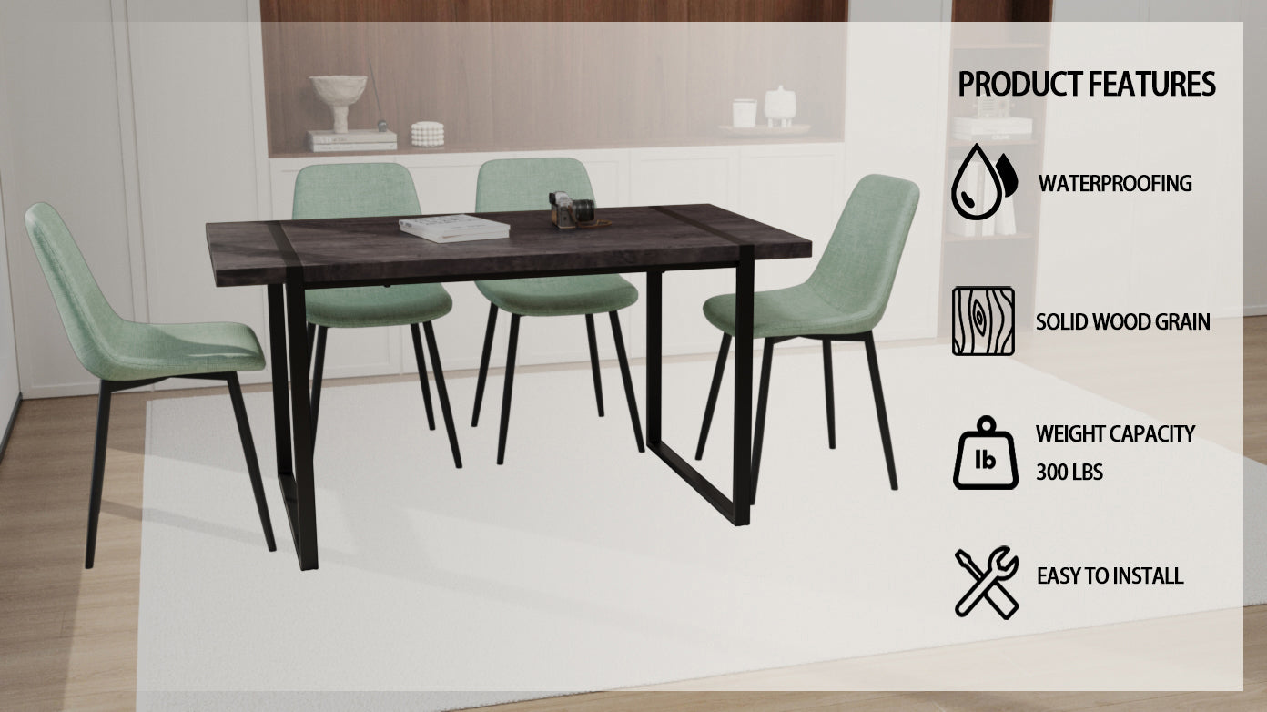 59" Black Dining Table Set w/ Chairs - 4 Pc Set