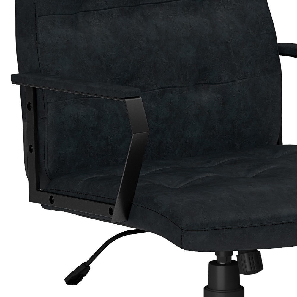 Distressed Blue Swivel Office Chair - Foley