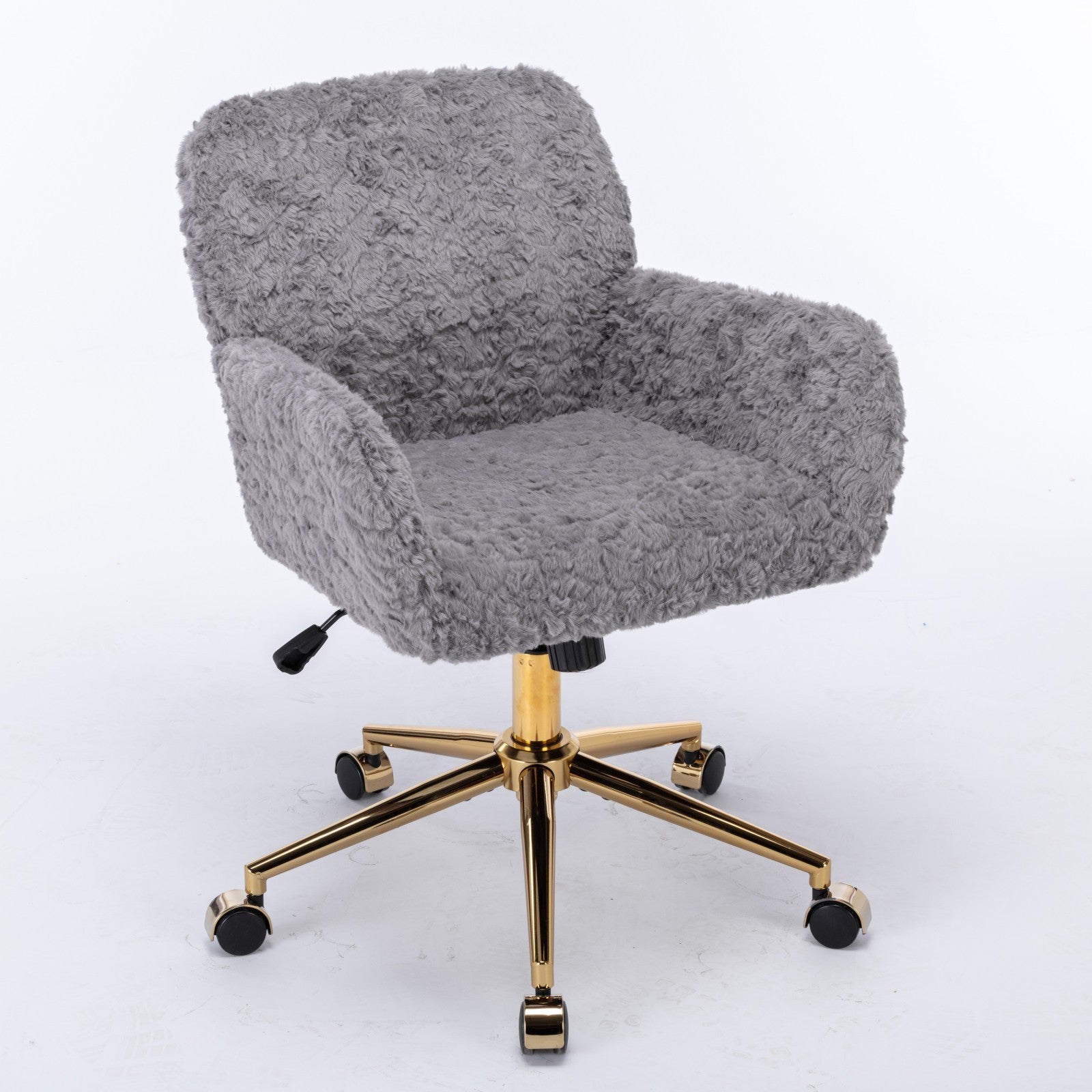 Velvet Swivel Office Chair w/ Gold Base