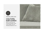 Jumbo cord sectional sofa cushions with soft ribbed texture and rounded edges
