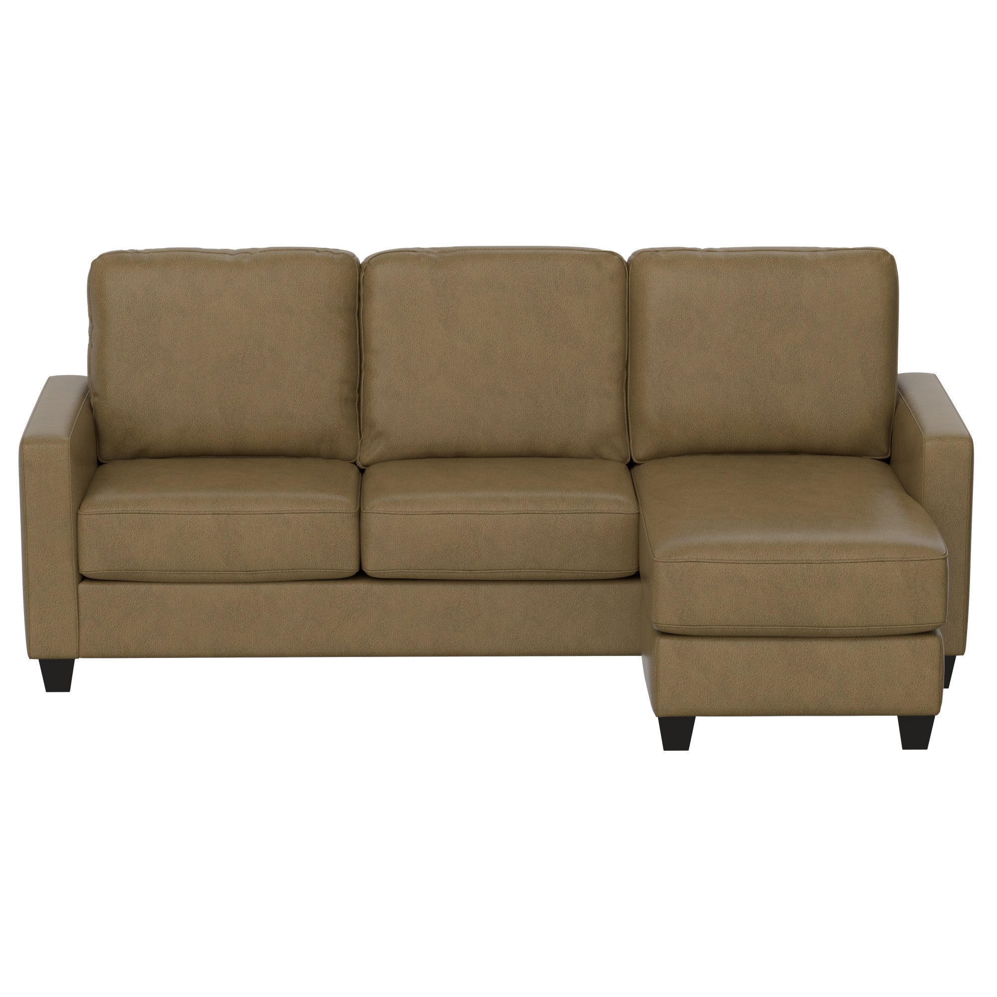 Brown Fabric 2-Piece Sofa w/ Chaise, USB Charger & Comfort