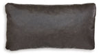 Charcoal brown rectangular pillow with smooth fabric texture