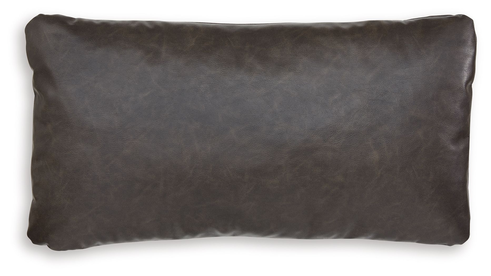 Charcoal brown rectangular pillow with smooth fabric texture