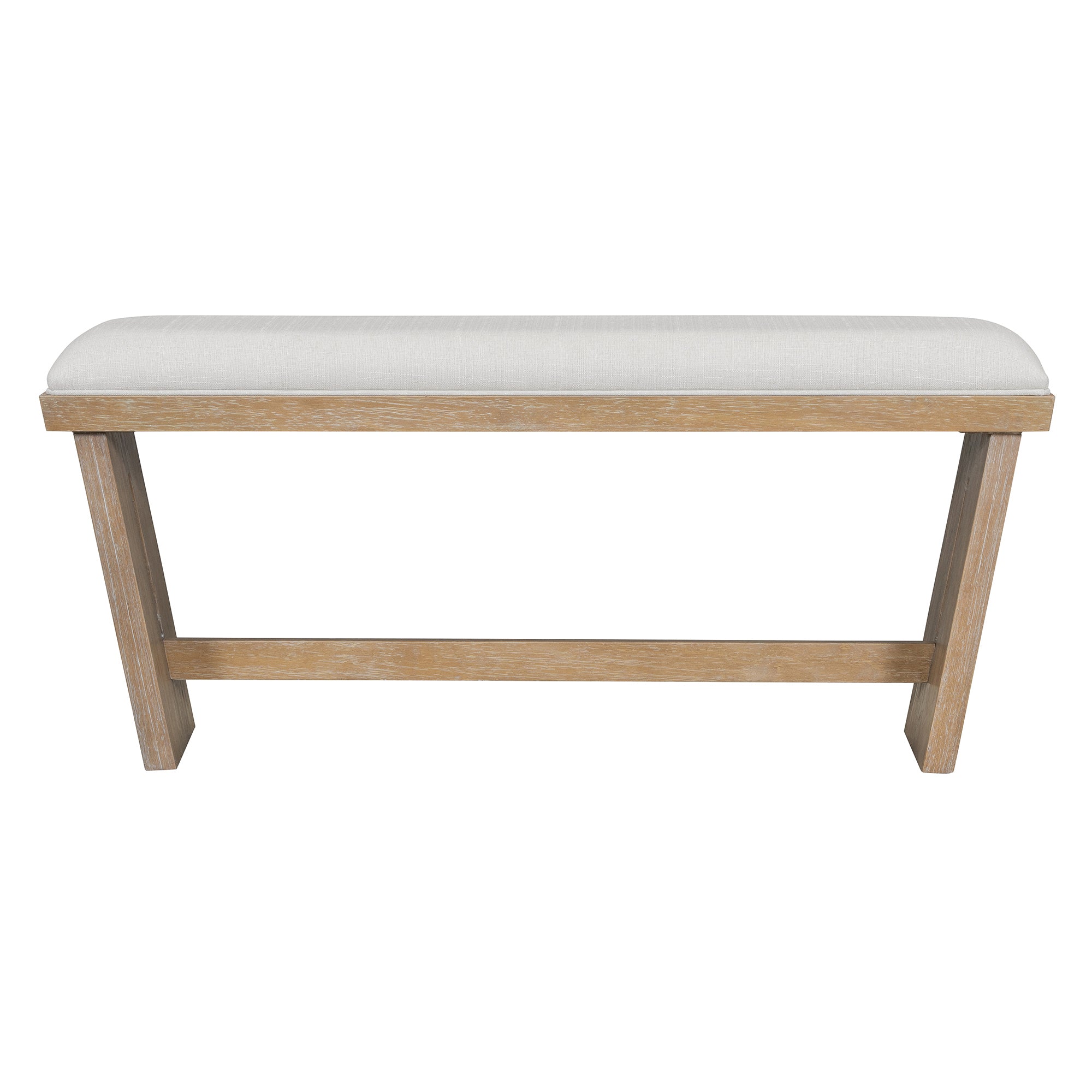6-Pc Retro Dining Set w/ Bench - Natural Wood