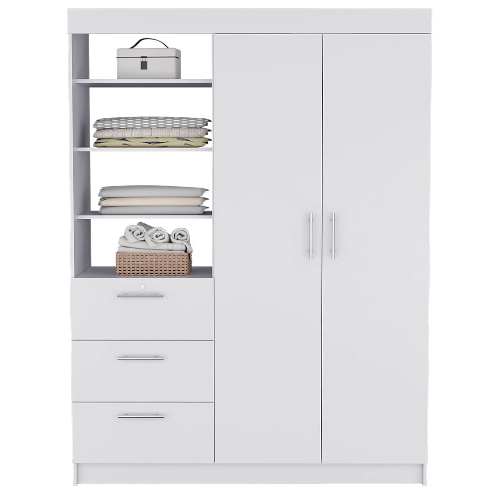 White Rumanu Bedroom Armoire - Stylish Storage