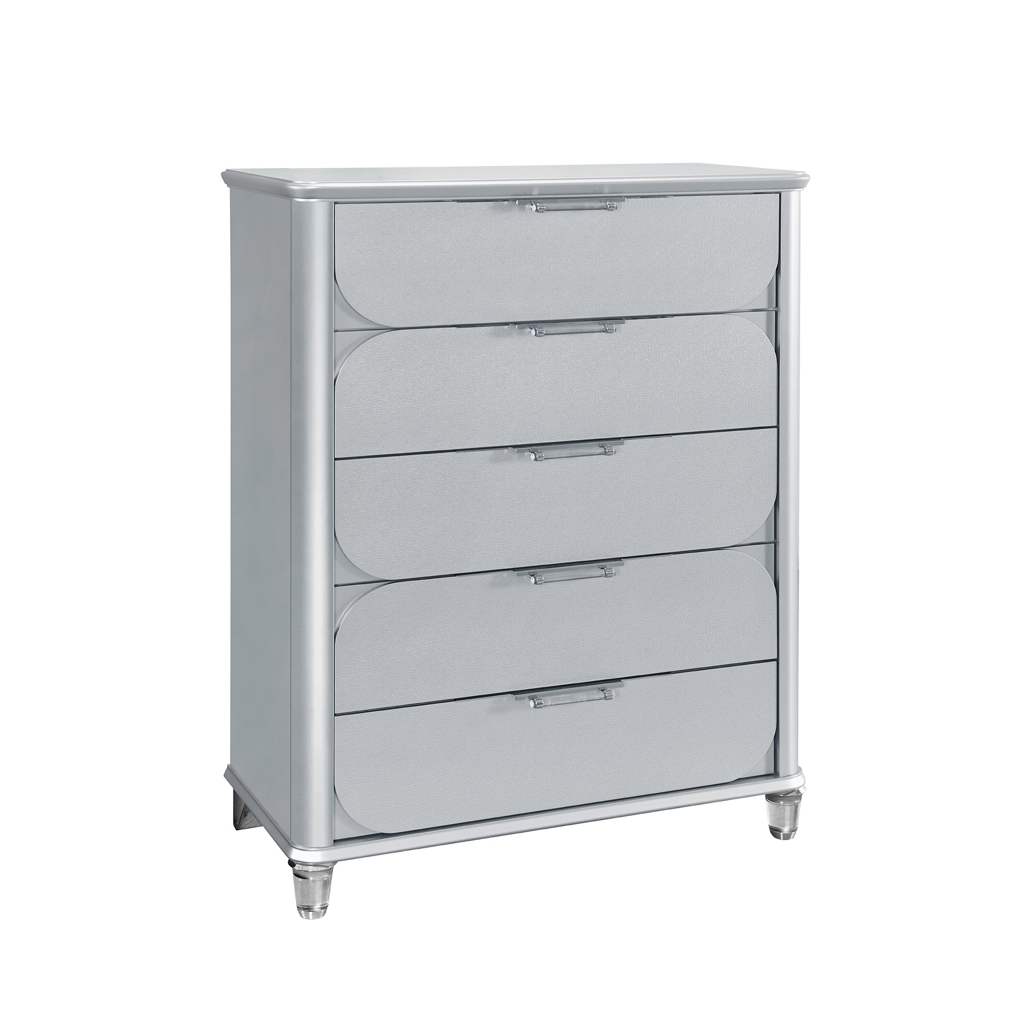 Elegant LAURA Silver Chest with Acrylic Legs