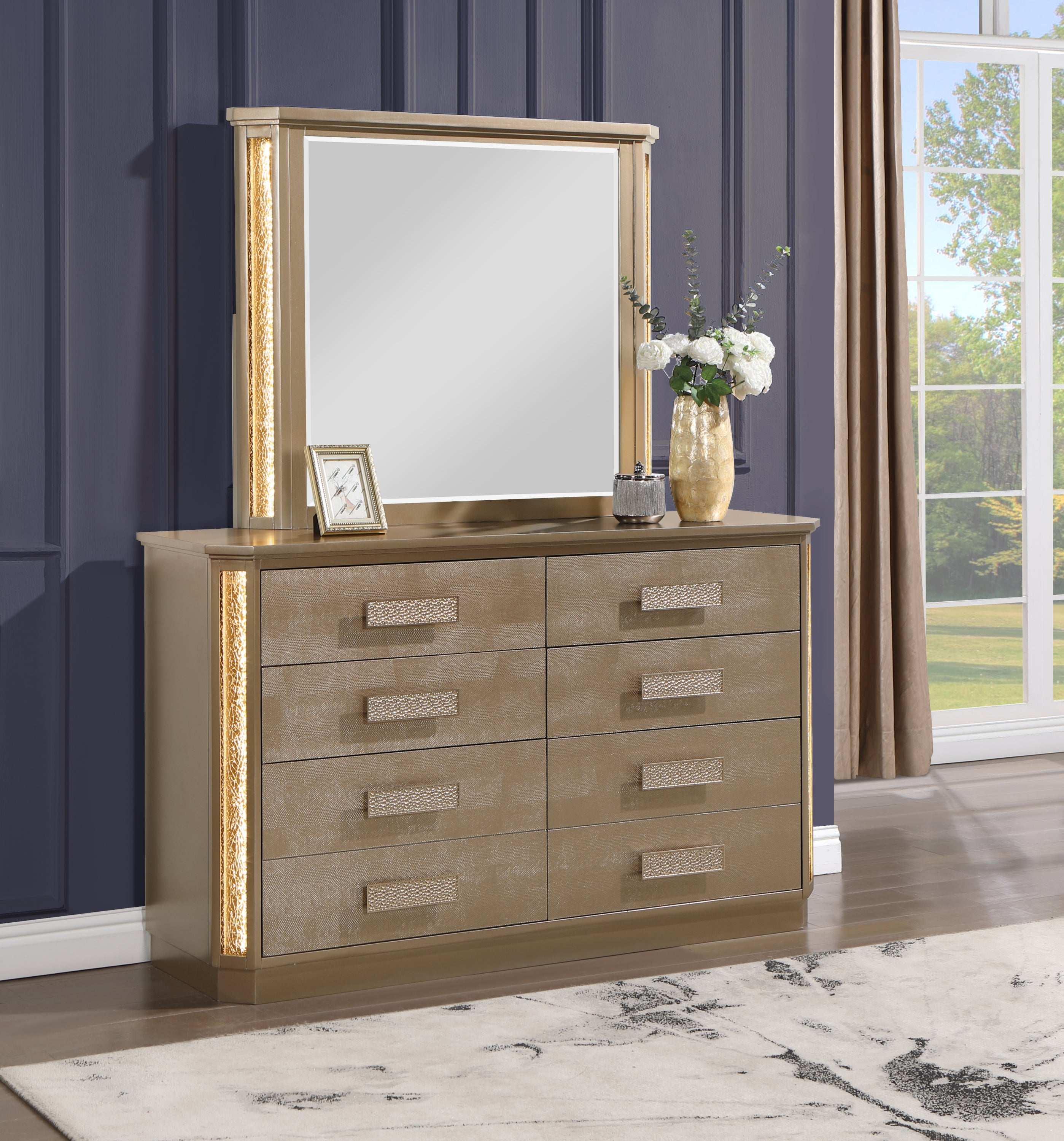 Gold Wood Dresser