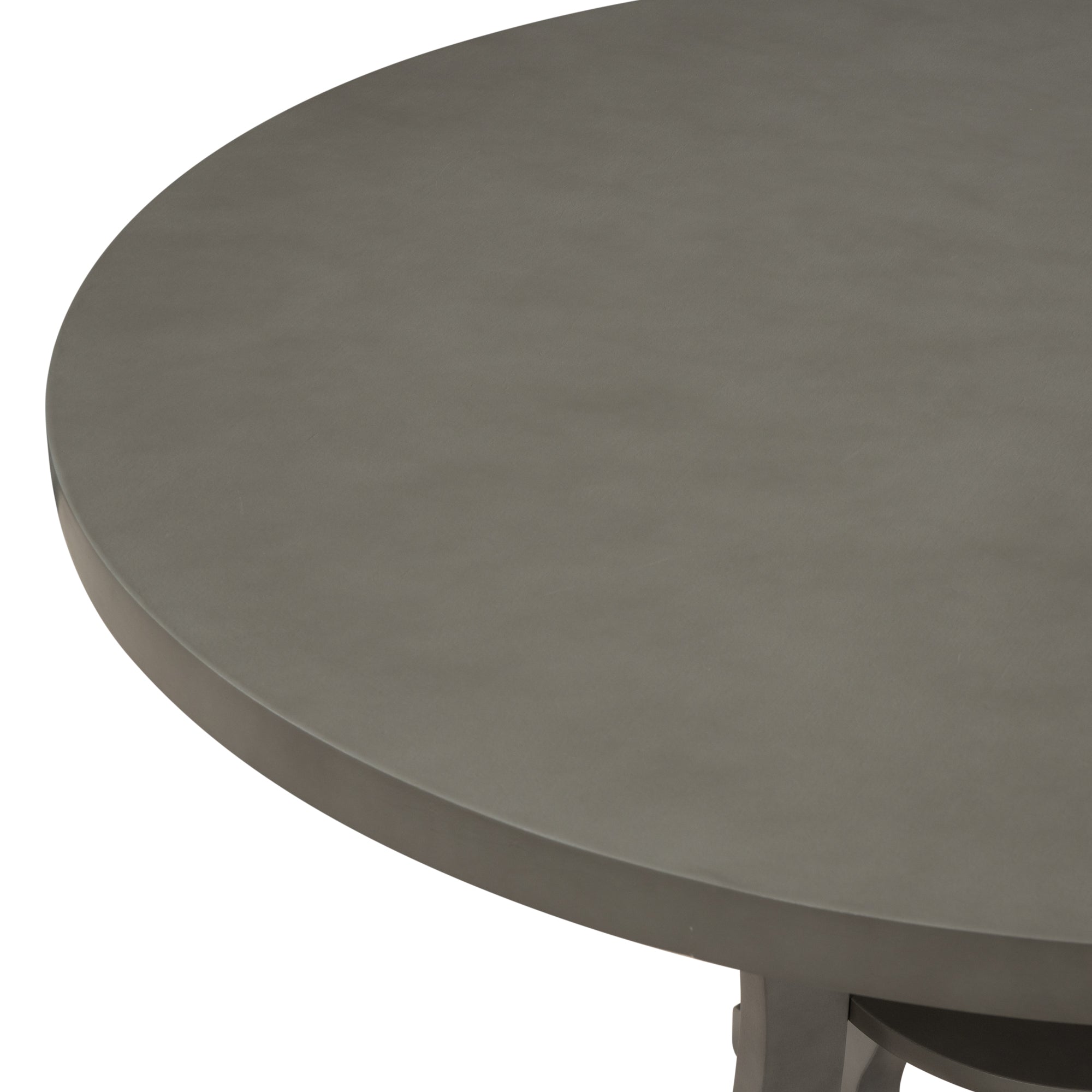 5-Pc Round Dining Set w/ Hollow Back Chairs (Gray)