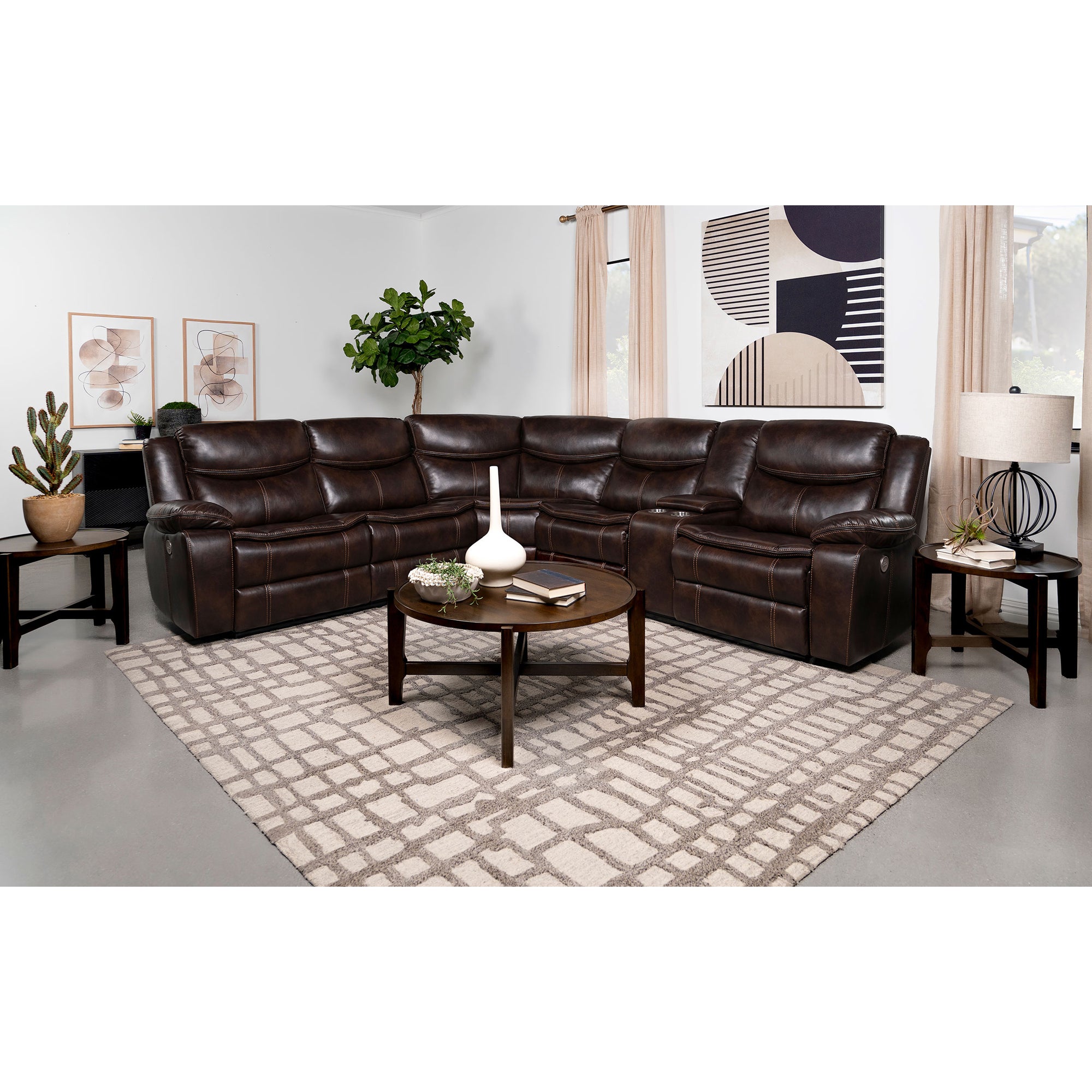 Dark Brown Power Reclining Sectional Sofa McLean