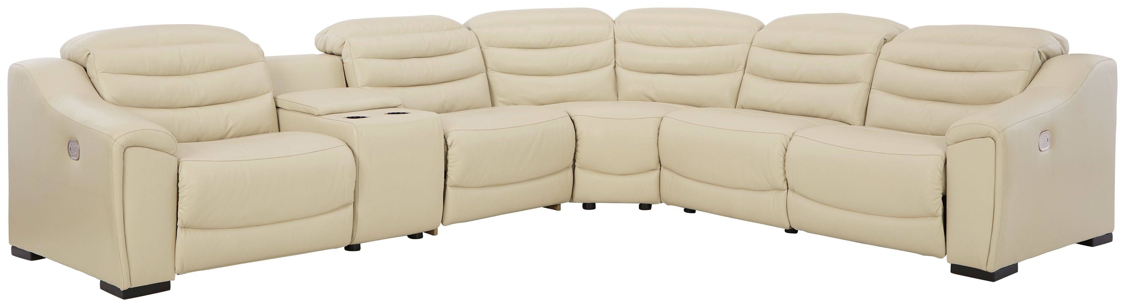 Center Line Leather Power Recliner Sectional