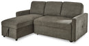 Kerle Dark Gray 2 Piece Left Arm Facing Chaise W/ Pop Up Bed Sectional