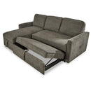 Kerle Dark Gray 2 Piece Left Arm Facing Chaise W/ Pop Up Bed Sectional