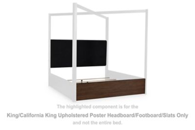 Dilenno - Dark Brown - King/California King Upholstered Poster Headboard/Footboard/Slats