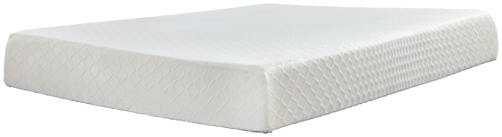 White firm memory foam mattress with quilted cover, 10-inch height