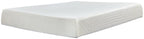 White firm memory foam mattress with quilted cover, 10-inch height