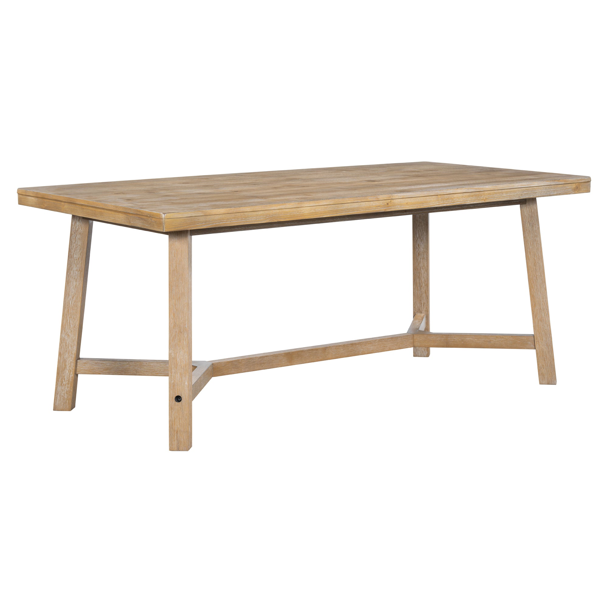 6-Piece Farmhouse Dining Set (Natural Wood)