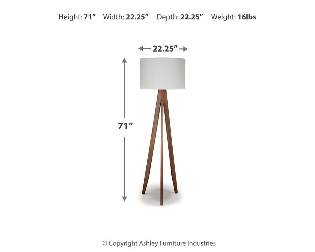 Dallson - Wood Floor Lamp  - Brown