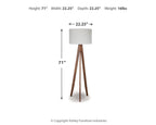 Dallson - Wood Floor Lamp  - Brown