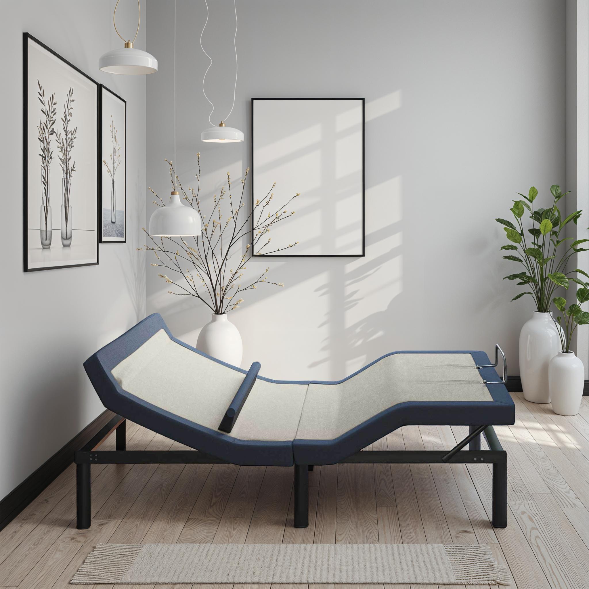 Queen Adjustable Bed Base: Head/Foot Tilt & Lumbar Positions