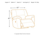 Rocker recliner chair size diagram: height 41in, width 41in, depth 41in, seat 22in.